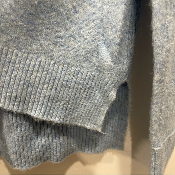 J. Crew Supersoft V-Neck Sweater Heather Blue Small Merino Wool Alpaca - Picture 7 of 11